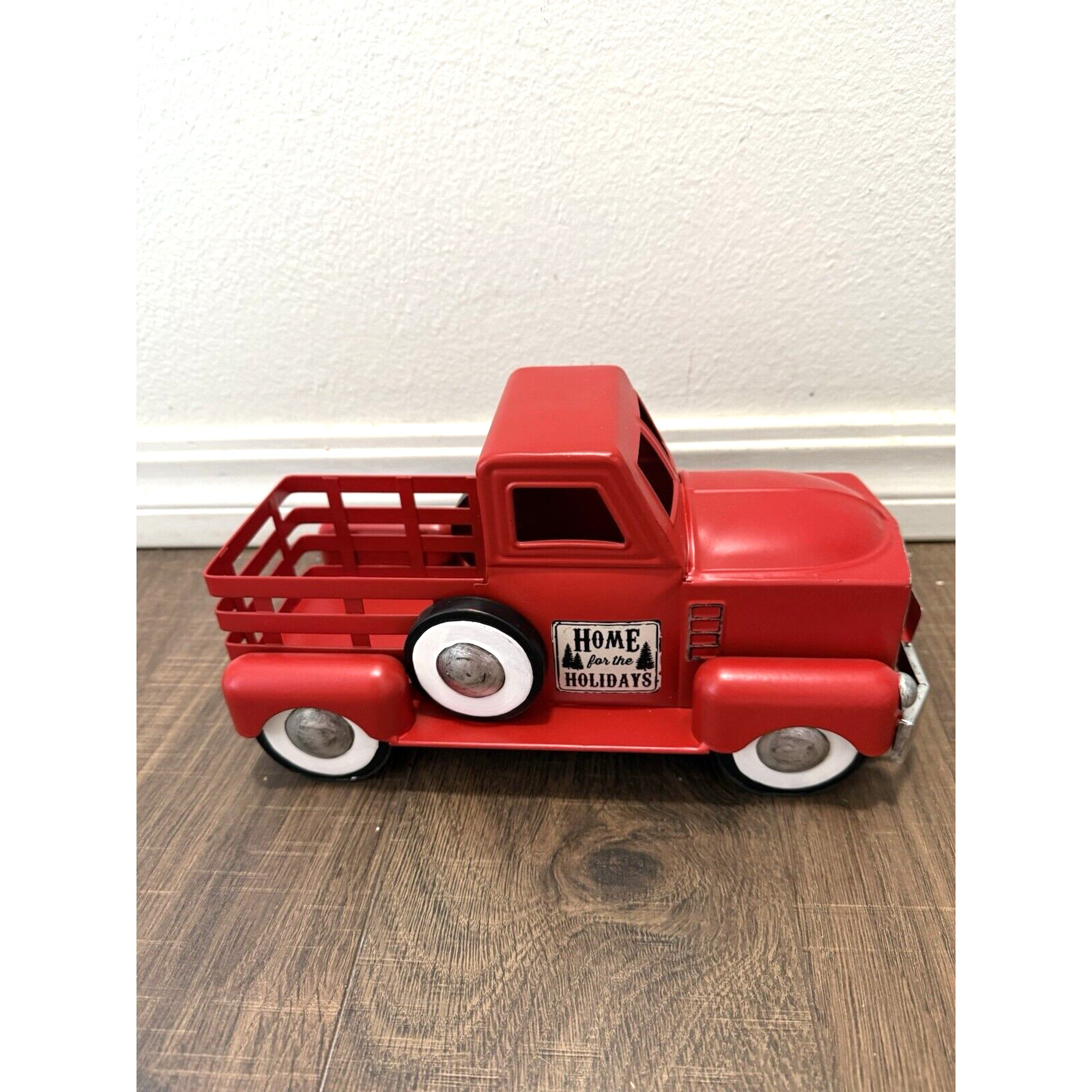 Red Metal Tree Farm Truck Home For The Holidays Seasons Greetings Decor