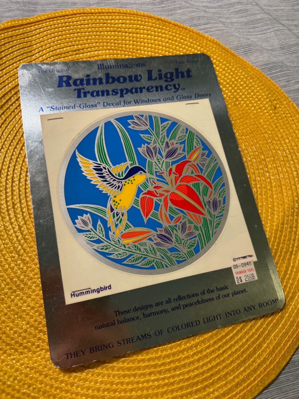 1979 Illuminations Rainbow Light Transparency Hummingbird/Butterflies Decals