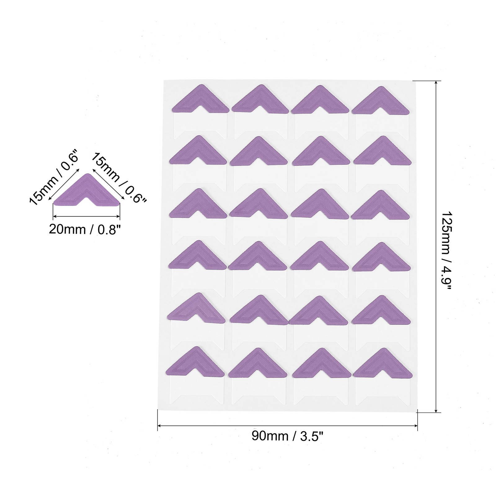 15Sheets/240Pcs Photo Corners Adhesive DIY Picture Mounting Sticker Purple