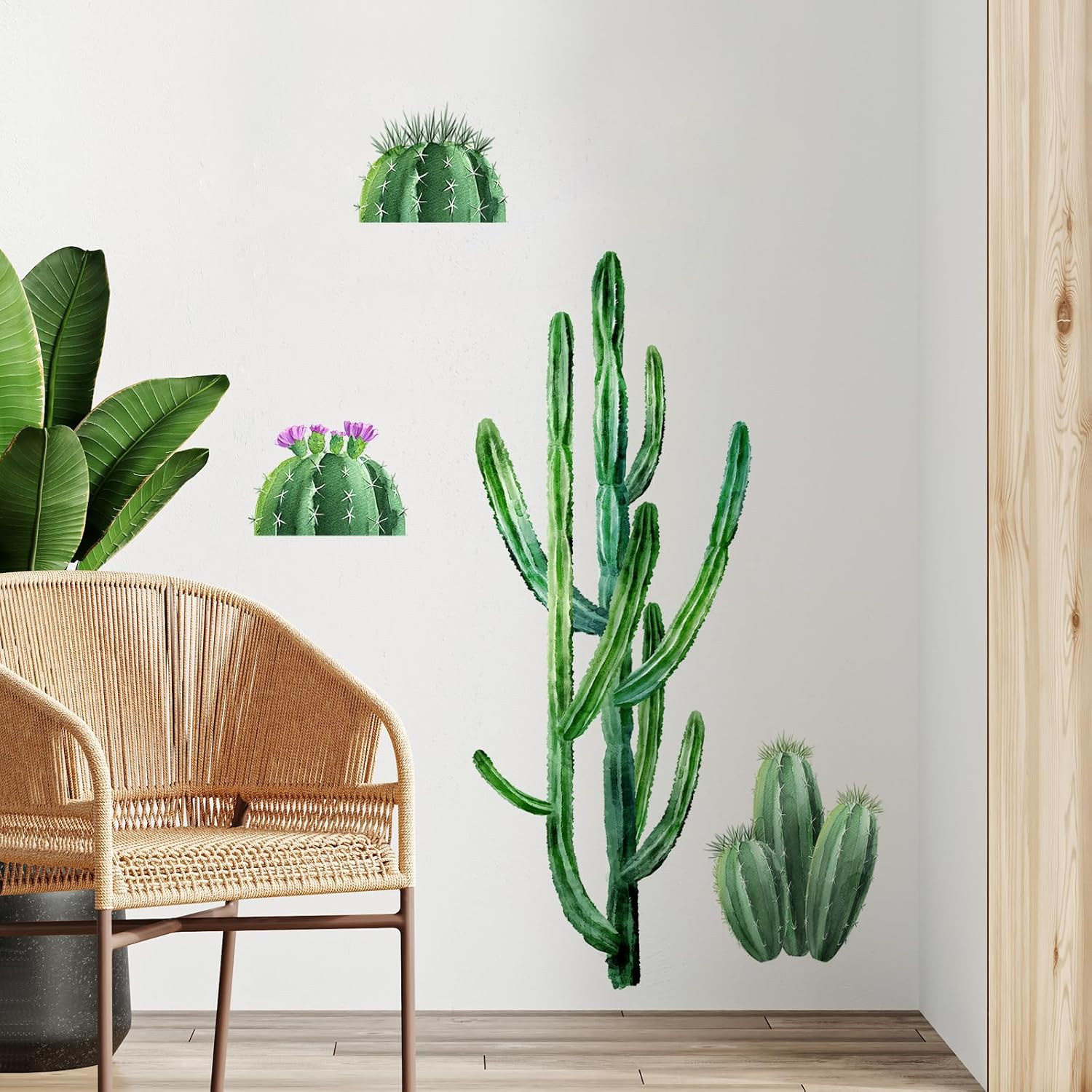 Cactus Wall Decals Tropical Cacti Green Plants Cactus Wall Stickers Peel and Sti