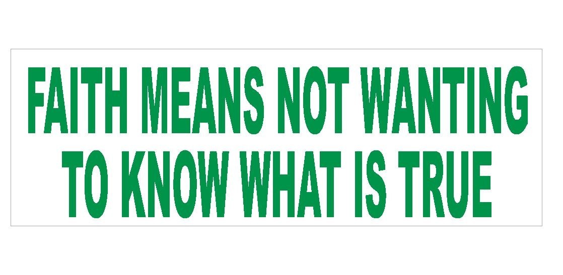 Atheist Faith Means Not Waiting To Know Bumper Sticker or Helmet Sticker D389
