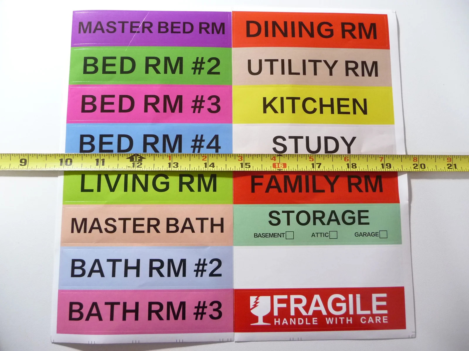 SET MOVING SMALL STICKER DECAL 16 AS SHOWN FOR BOX BOXES MOVE JOB TRANSFER HOME