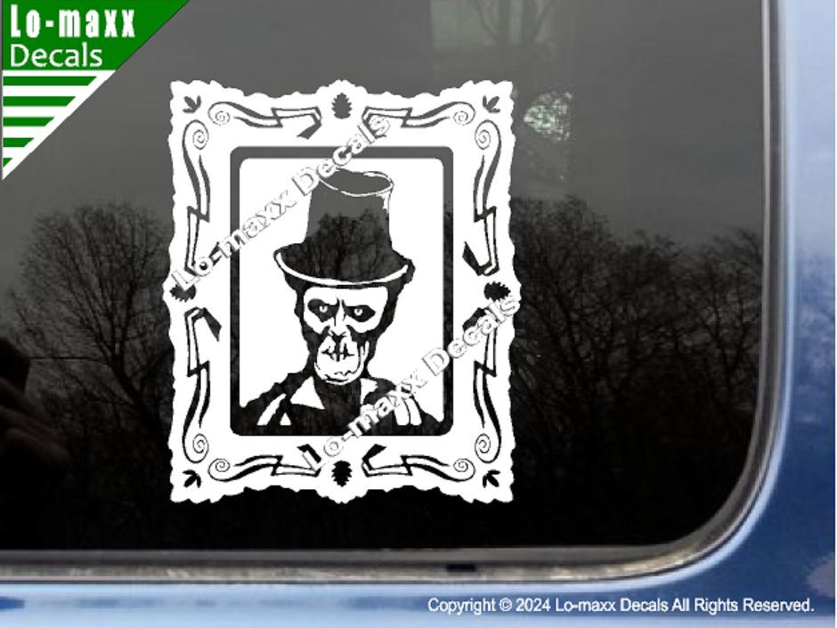 A Portrait Of Dead Man Lewis Macabre Top Hat Skull Die Cut Vinyl Decal Art
