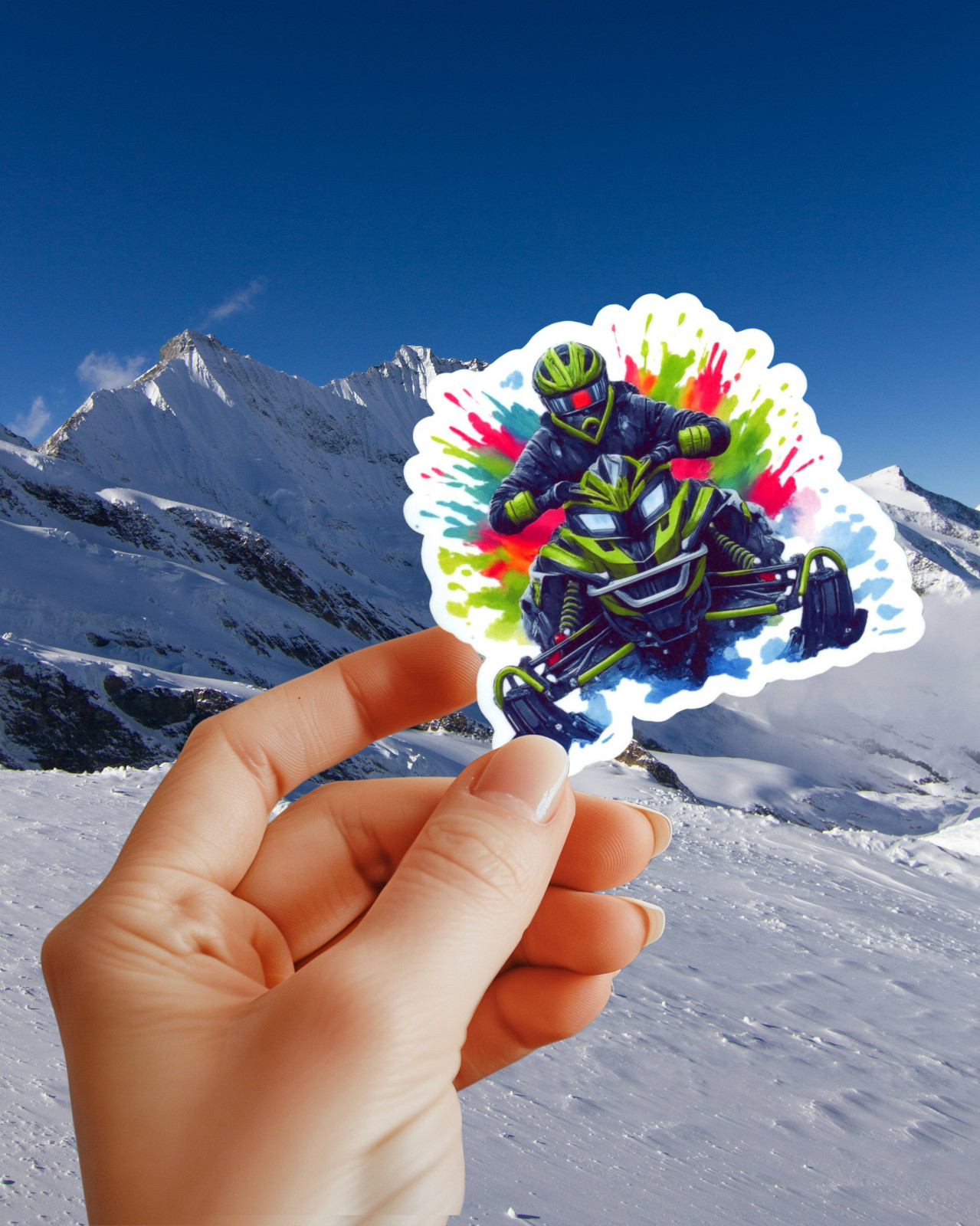 Snowmobile Arctic Polaris Vinyl Sticker Laptop Water Bottle etc…