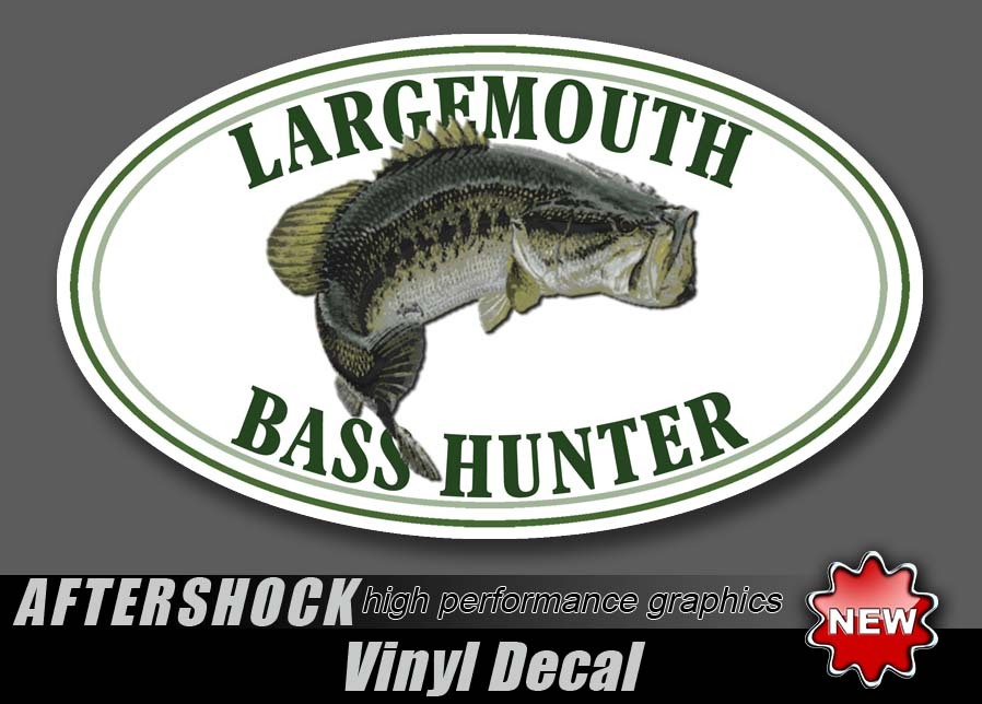 Largemouth Bass Fishing Sticker Fish Hunter Decal Bassmaster Lund Tracker Ranger