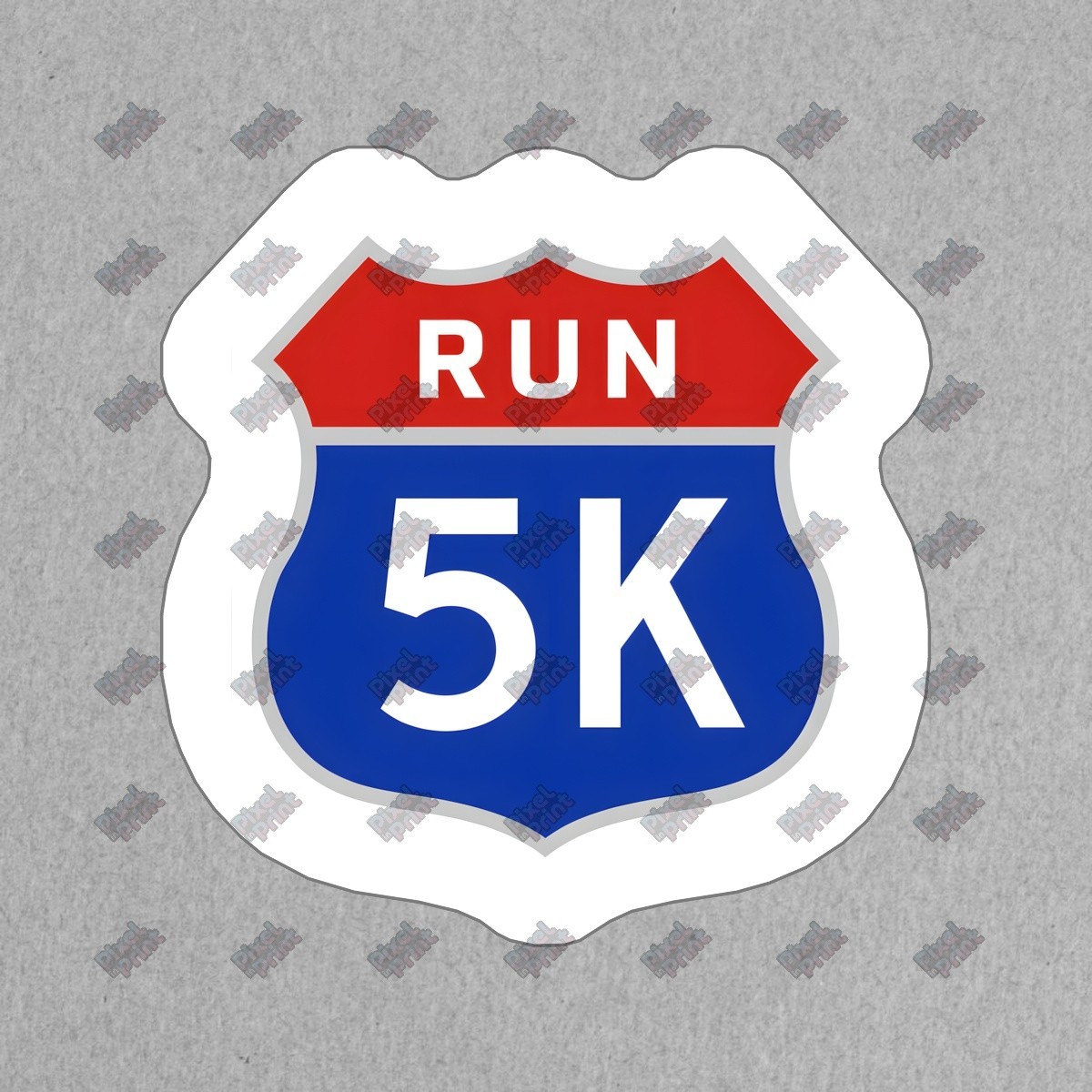 RUN 5K Sign Fitness Decor for Runners Highway Style Running Event #8366