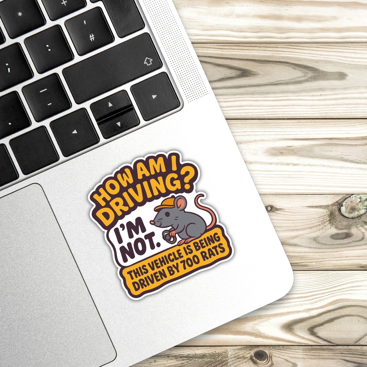 4pcs Funny Rat Driving Stickers – How Am I Driving Car Vinyl Decals