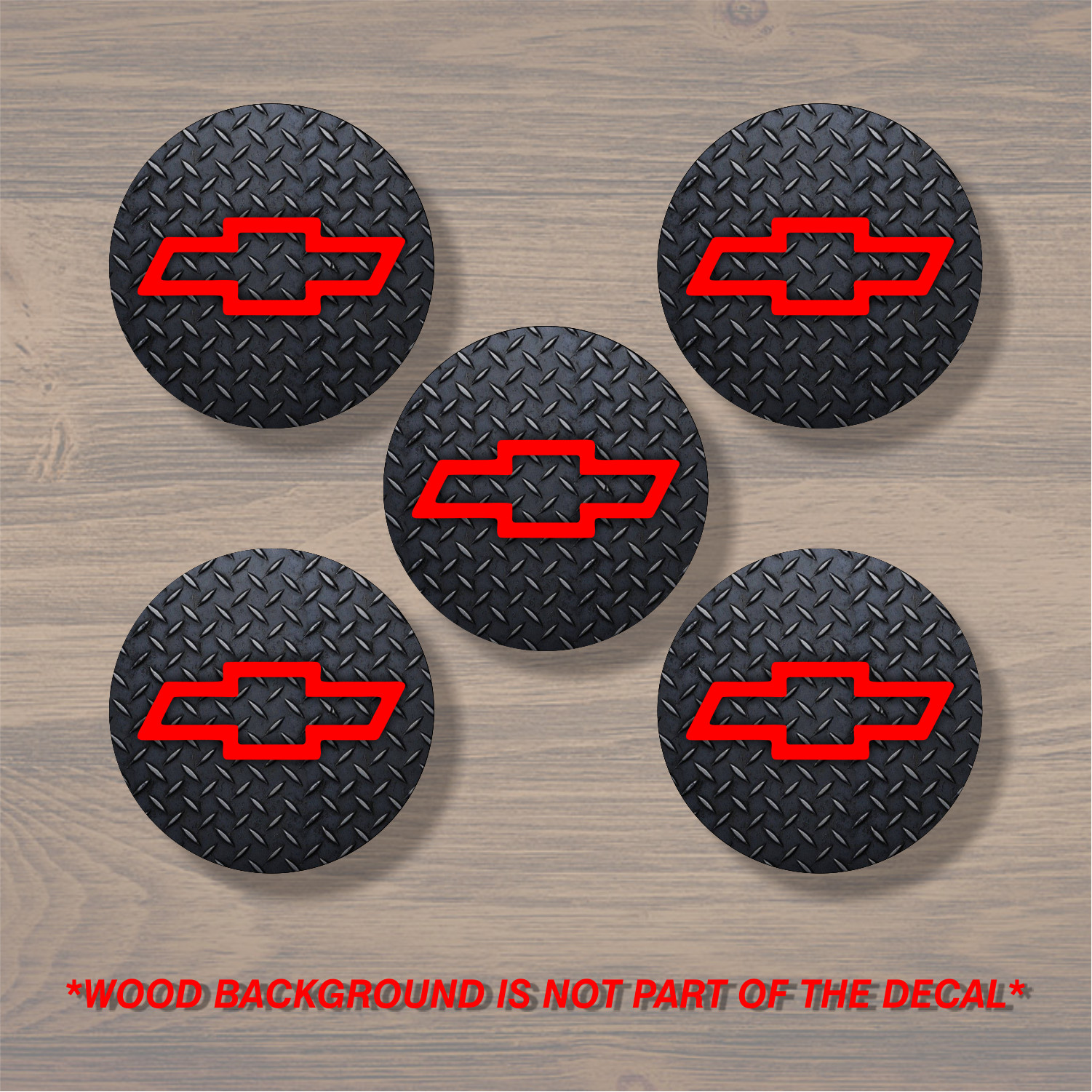 Vinyl Decal Sticker Overlays Fits Chevrolet Chevy Bowtie Wheel Center Cap x5