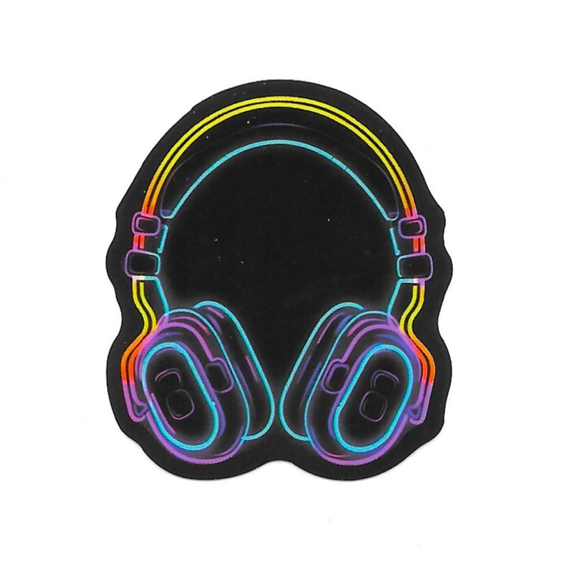 Retro Headphones Vinyl Sticker Neon Airbrush Aesthetic Decal Glow Music Dj Art