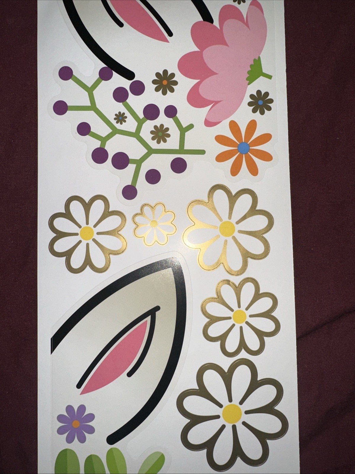FLORAL FAIRYTALE UNICORN FACE wall stickers 19 decals magical horse horn flowers