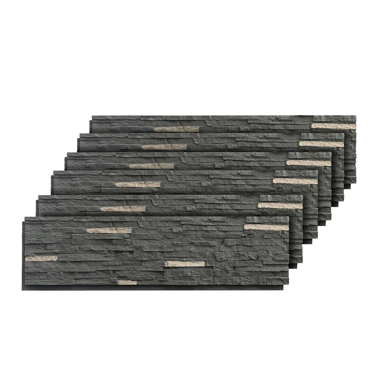 1-Pack Faux Stone Wall Covering Panels Interior & Exterior Decor PU Stone Veneer