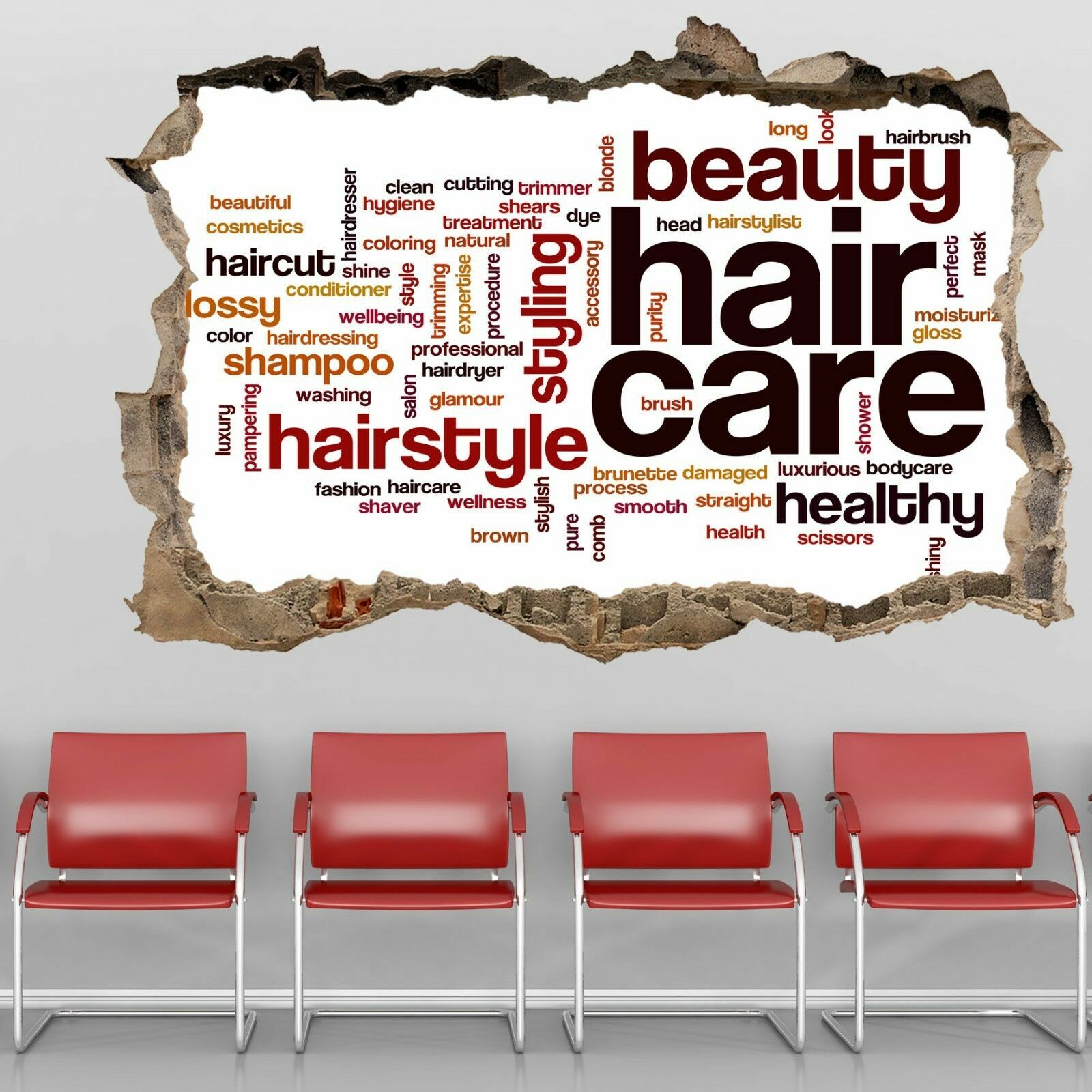Hair Care Word Cloud Beauty Salon Wall Art Stickers Mural Decal Fashion GP10