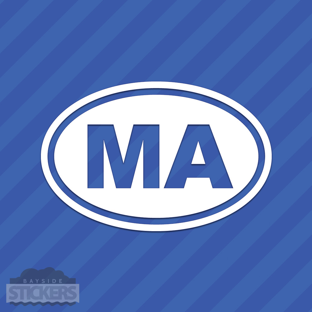 Massachusetts MA Oval Vinyl Decal Sticker