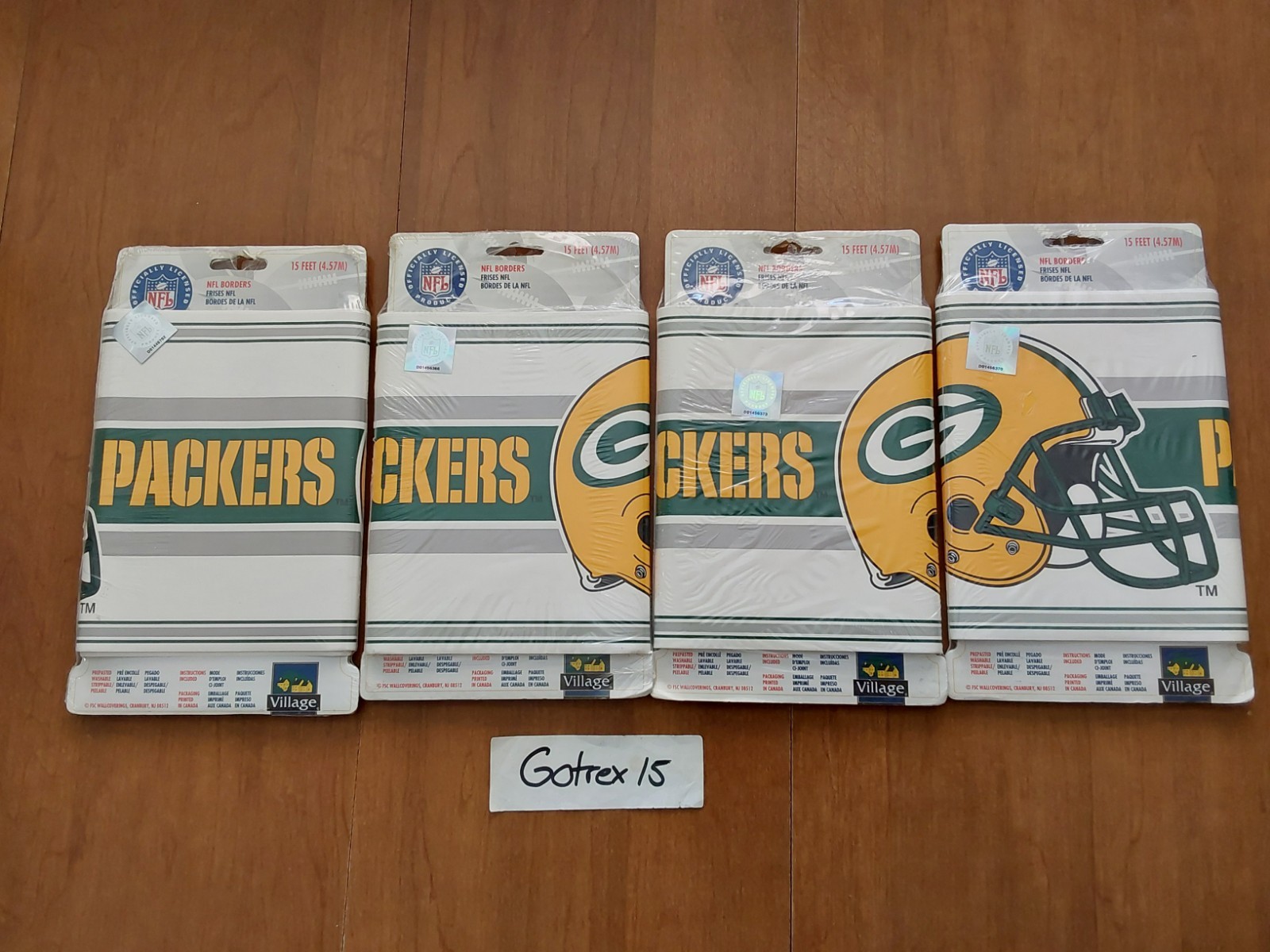 Village WallpaperWallcoverings NFL Borders Green Bay Packers Peel & Stick x4
