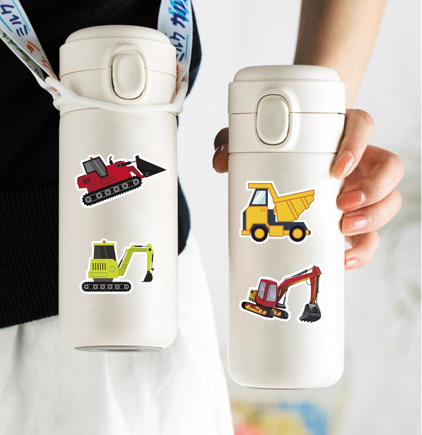 105 Pack Construction Stickers, Truck and Digger Decals for Party Favors