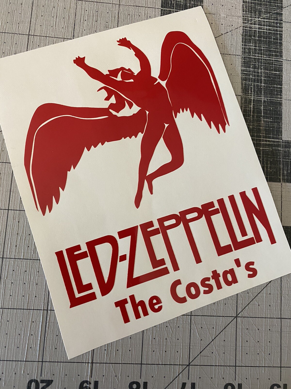 Vinyl Decal for Window – Led-Zeppelin Angel, Various Colors & Sizes