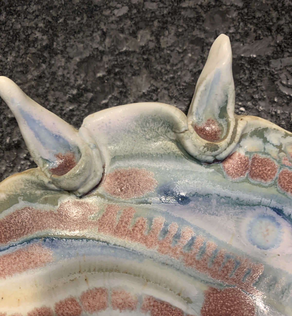 Pottery Handpainted Face Wall Mask 12” In Length By 6 1/2” Wide Beautiful