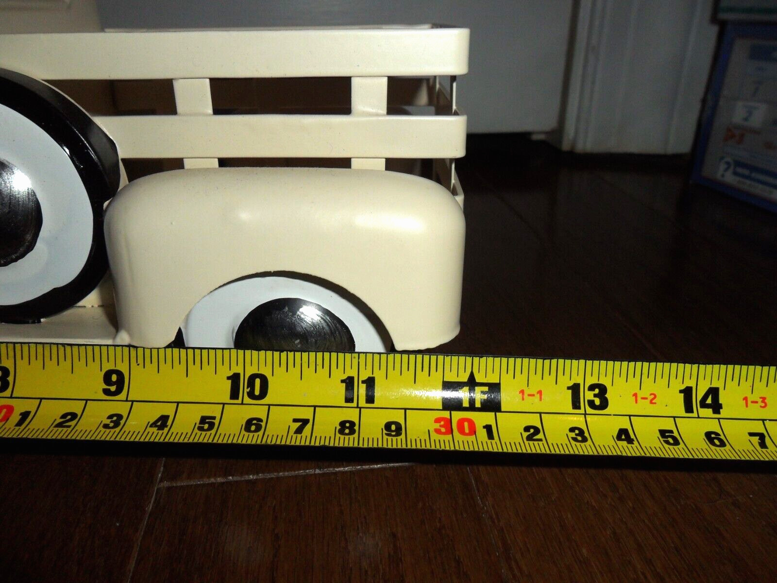 Beige Metal Truck Decoration Happy Hollidays Rustic Home Style