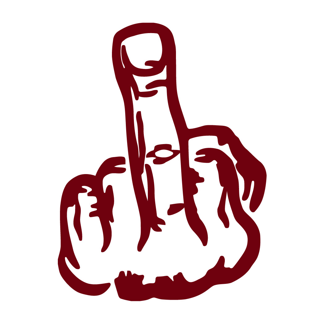 Middle Finger Die Cut Vinyl Decal No Background Multiple Colors Made in USA