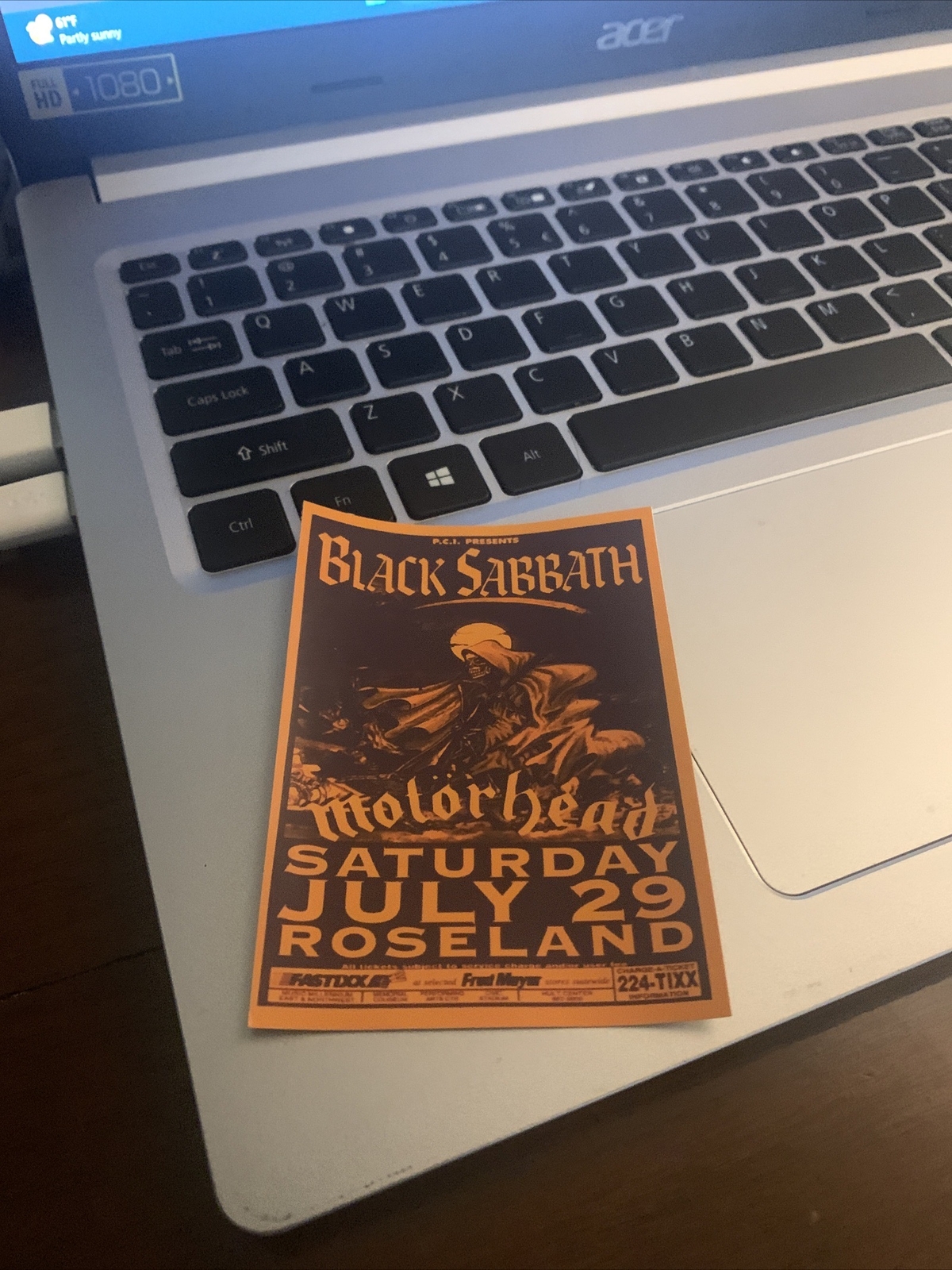 Black Sabbath / Motorhead Sticker. Vintage Style Concert Poster Sticker