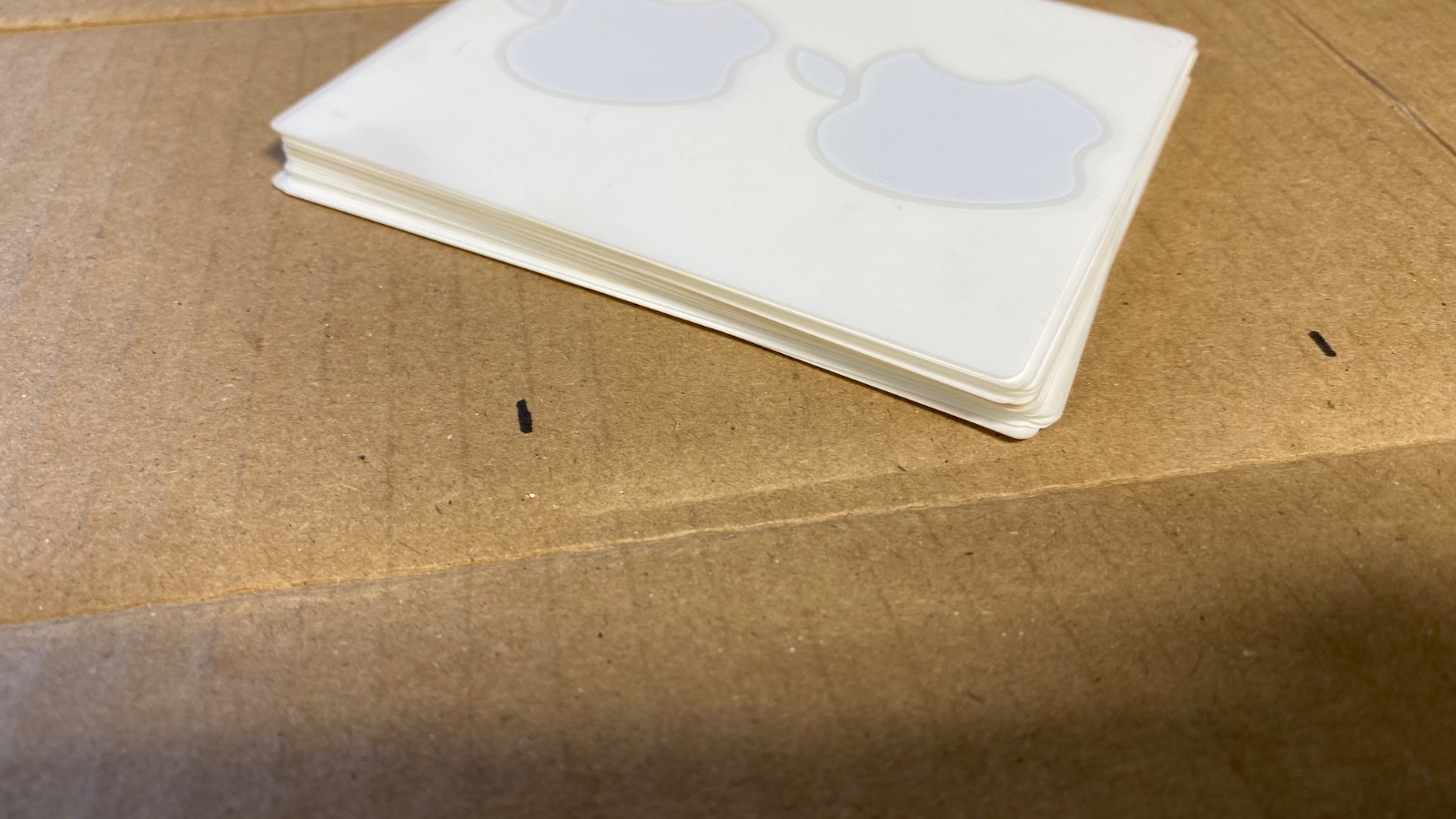 Lot of 48 Apple Logo Sticker Sheets White, Silver & Black – See Pictures