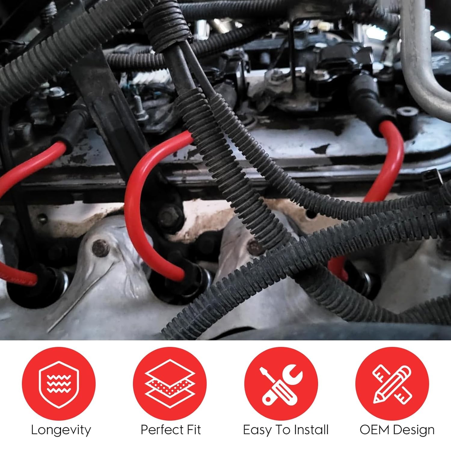 High Performance Spark Plug Ignition Wires Set Fit for 2000-2021 Chevy Silverado
