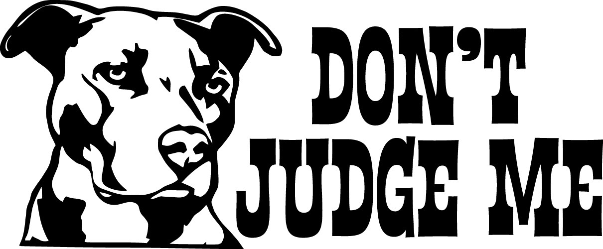 5in Don't Judge Me Pitbull Decal Window Sticker Car Pet End BSL Pit Love Dog