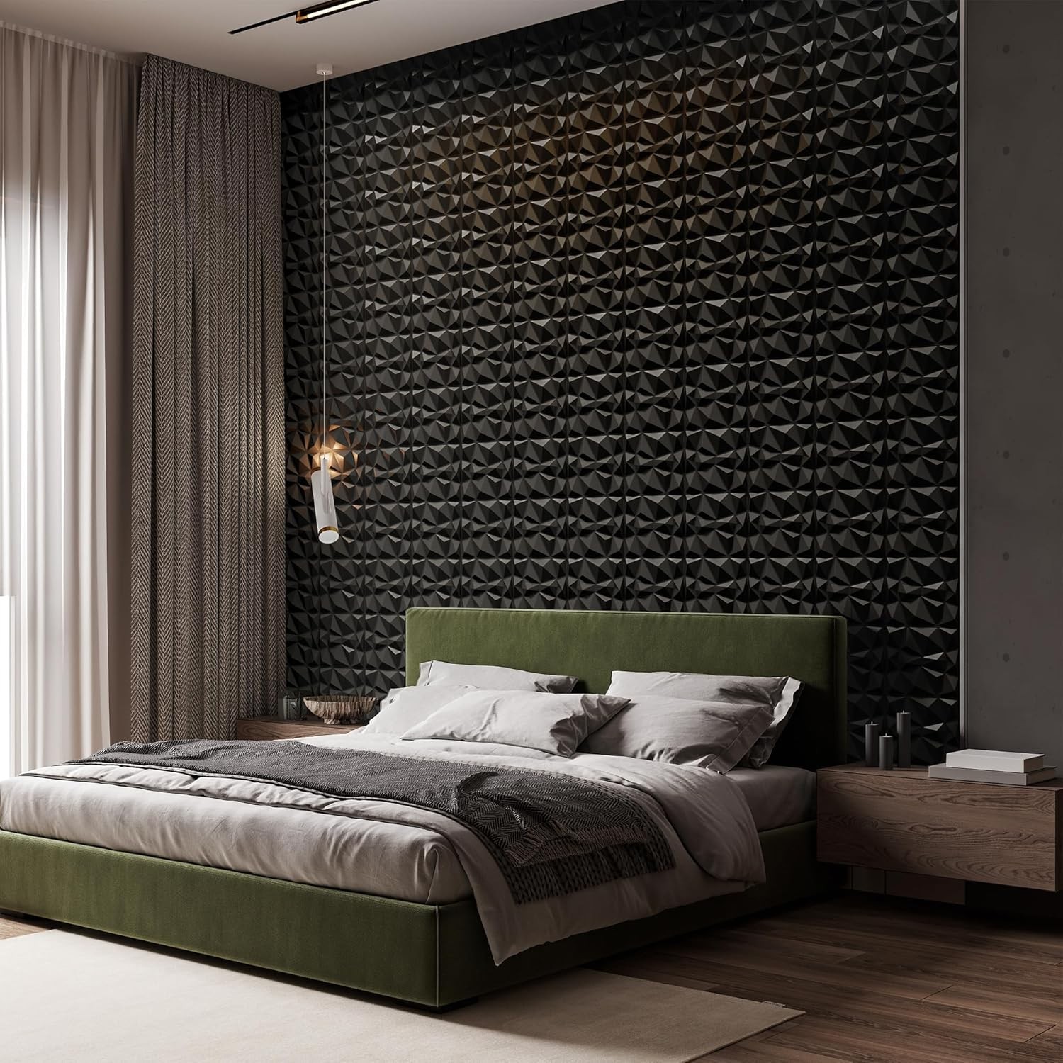 3D Wall Panels 33 Pack 12 x 12 Inch Decorative Wall Panels PVC Accent Wall