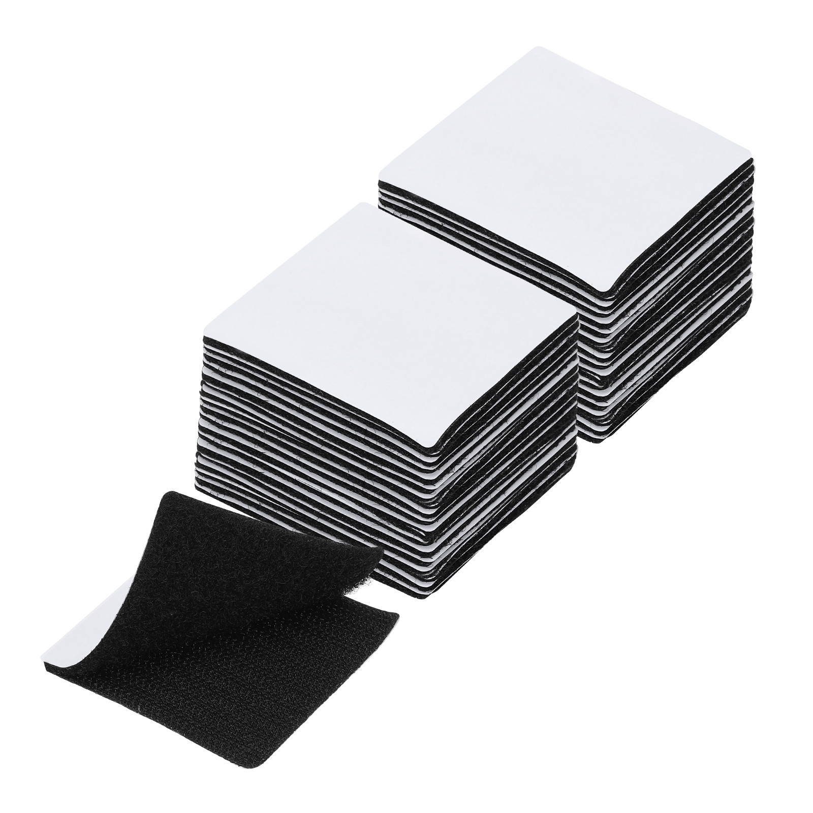 2×2 Inches Hook and Loop Dots 16 Sets Square Self Adhesive Tape Black