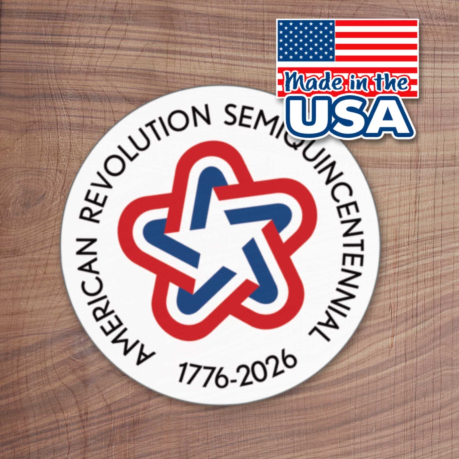 USA Stickers – Celebrate 1776-2026 – Retro Star America, Semiquincentennial, 250