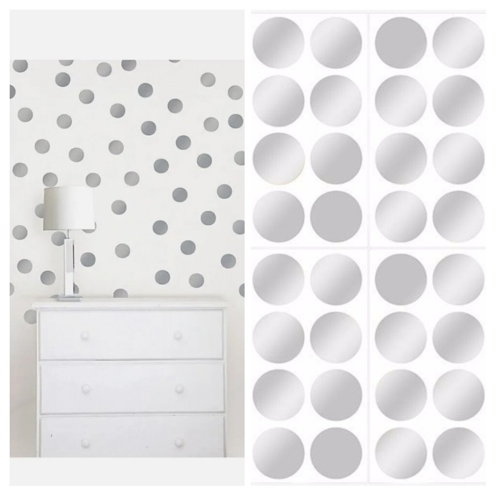 Wall Pops Metallic Silver "Confetti Dot" Peel, Stick + Move. 64 Dots