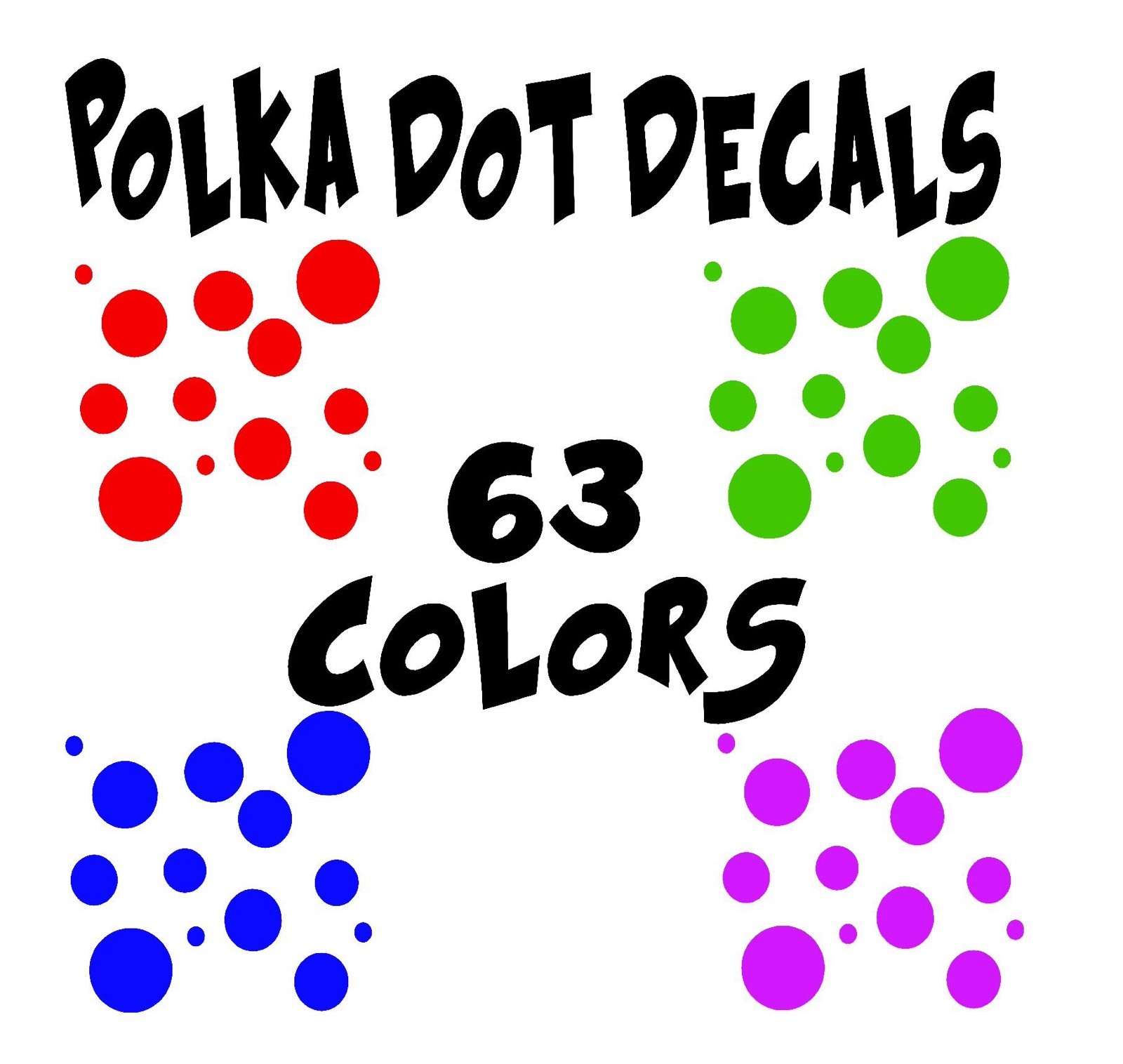 Polka Dot Decal Vinyl Stickers 1" Home Outdoor Decor Kids Adult Crafts Color