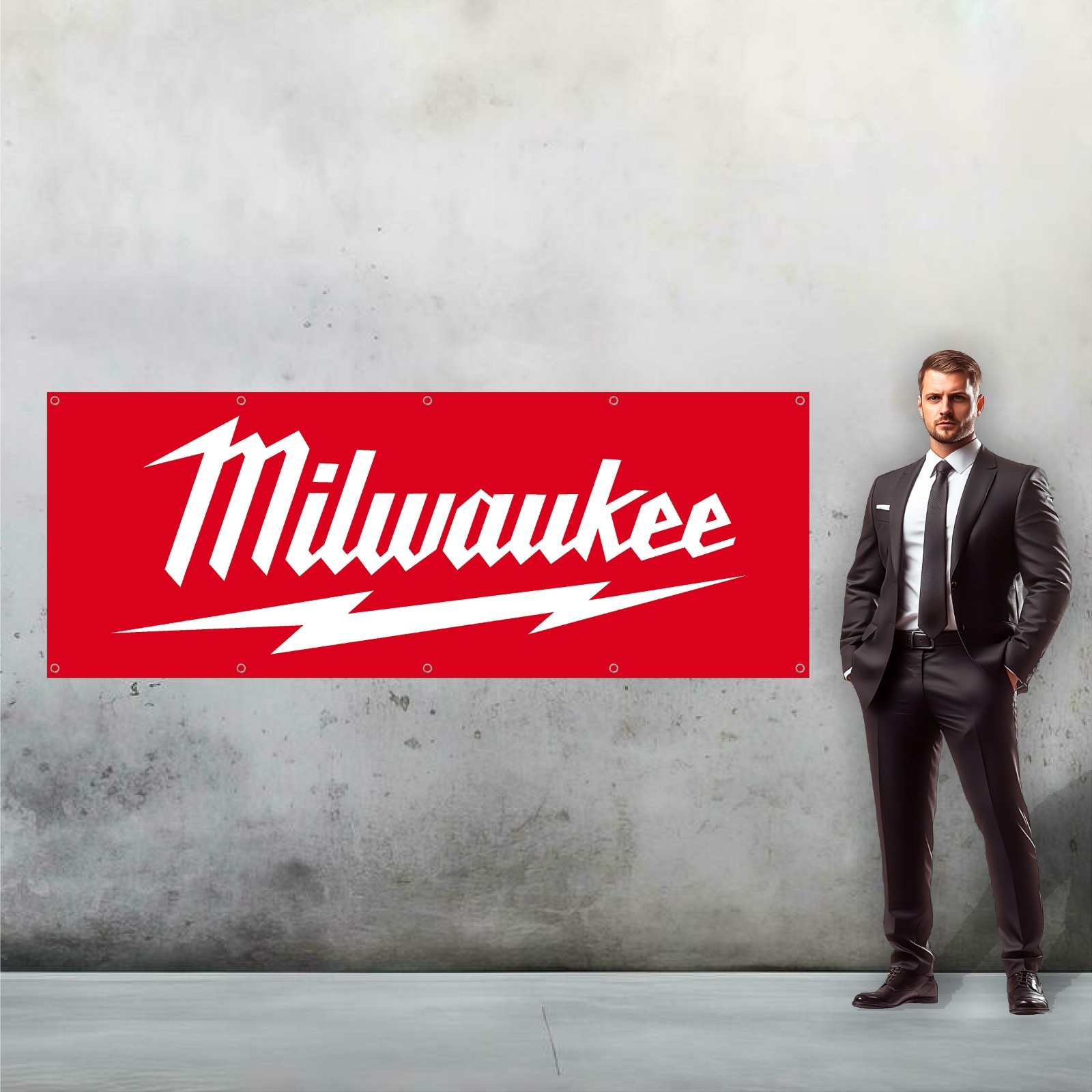 MILWAUKEE TOOLS Vinyl Banner 36in x 96in – Mancave Garage Shop Wall Art Banner