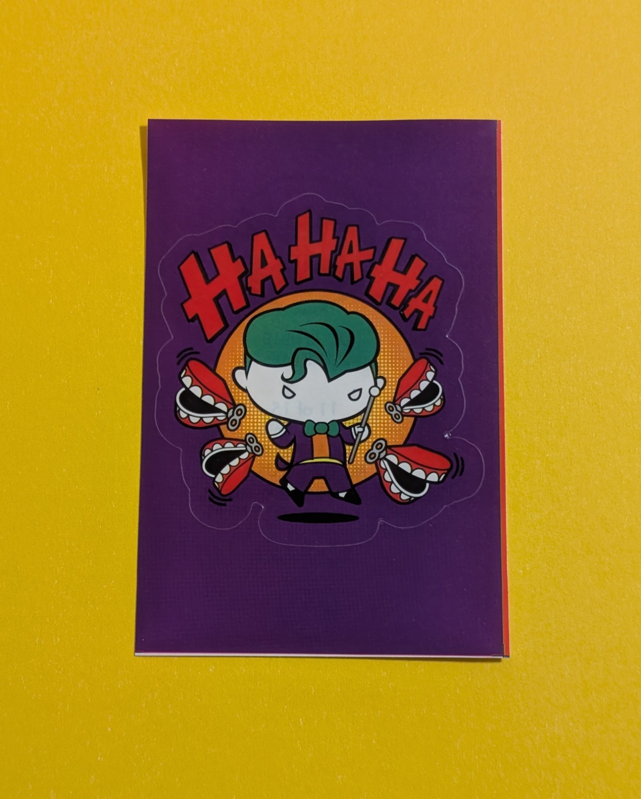 Joker Vending Sticker – 2019 DC Chibis Series 1 – Comic Villain Chattering Teeth