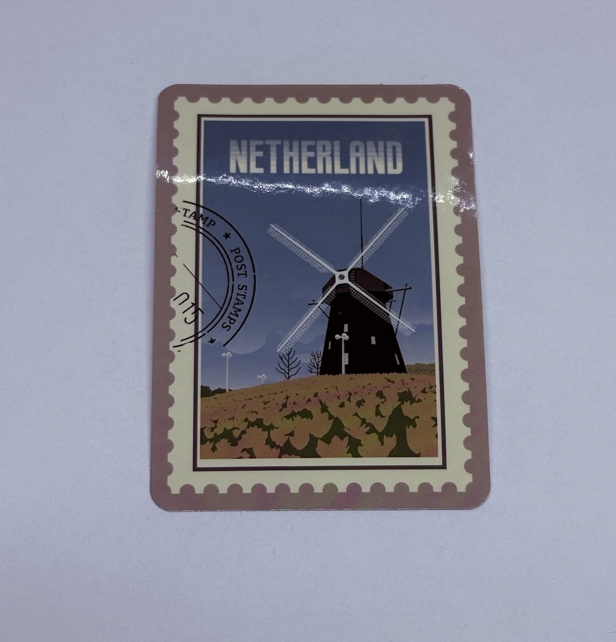 Netherland Windmill Postage Stamp Novelty Sticker Vinyl Decal Travel Cool Tc9