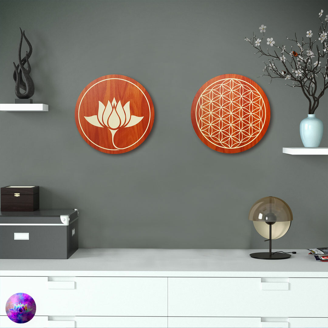 Flower of Life Wood Deco Large Wall Decoration Present Valentine's Day