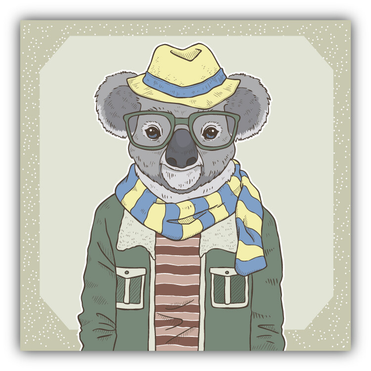 Hipster Koala Car Bumper Sticker Decal "SIZES"