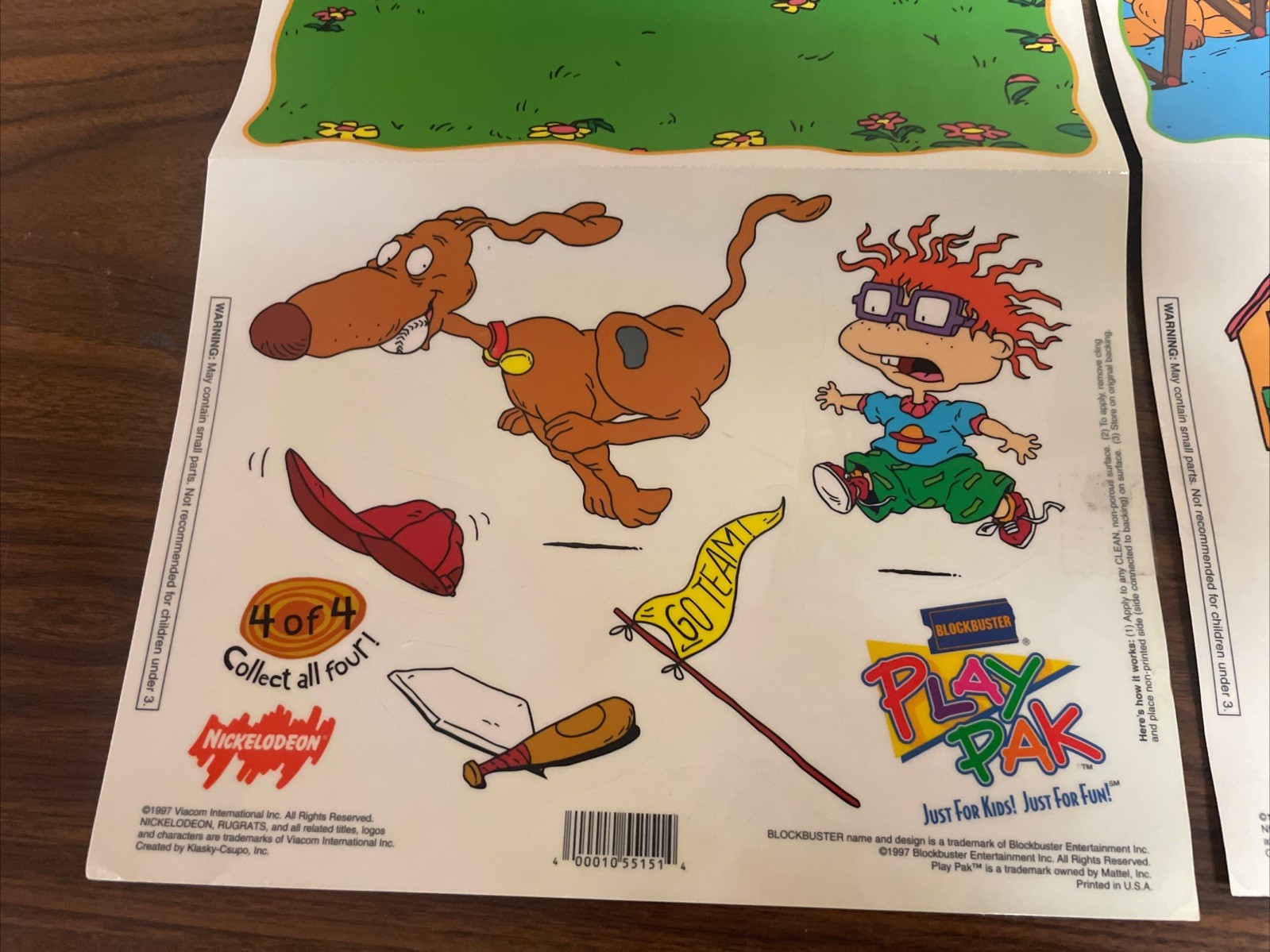 Rugrats Nickelodeon Blockbuster Cling set Or Removable Window Stick 2 Vintage