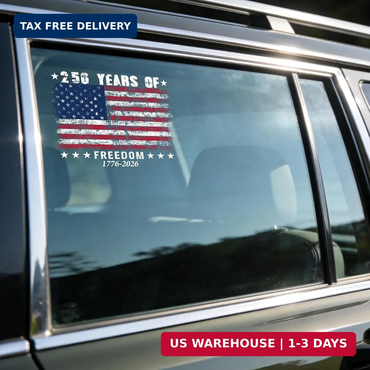 250th Anniversary USA Flag Decals – Vemfare American Patriotic Car Stickers, Ame