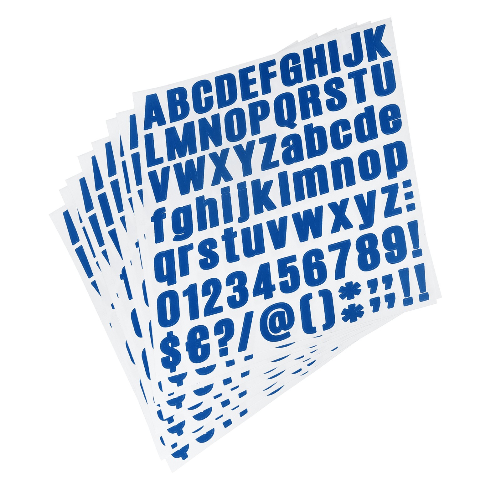 8Pcs 1" Vinyl Letter Number Sticker Dark Blue