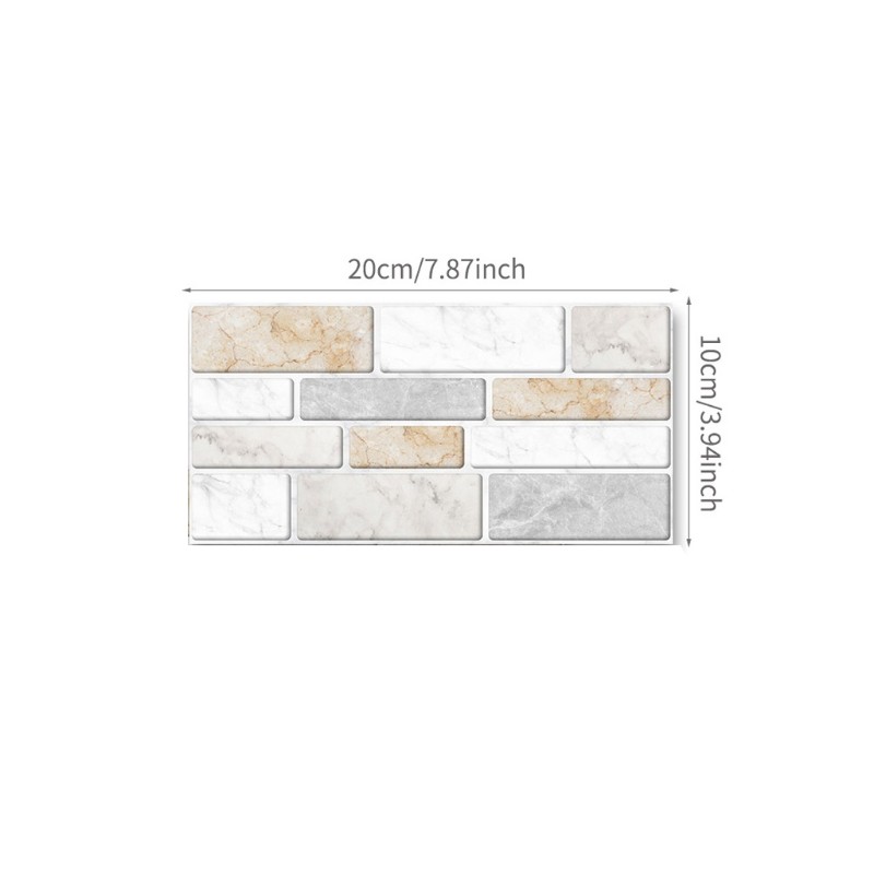 27pcs Imitation Marble Brick Tile Stickers DIY Self Adhesive Kitchen Floor Wall