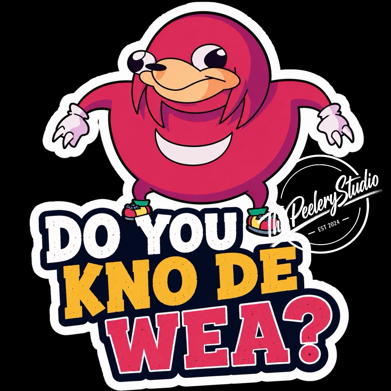 Uganda Knuckles Do You Know De Wea? Sonic Premium Vinyl Sticker Die-cut Meme Fun