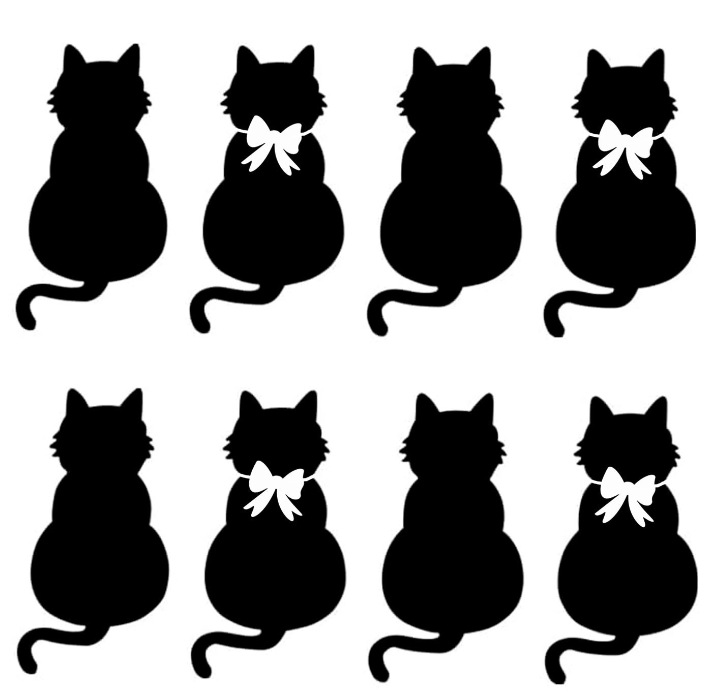 4 Cat Silhouettes Two Pack of 7" vinyl decals car truck window laptop tablet