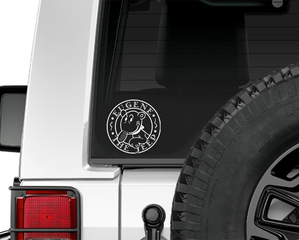 Eugene the JEEP Cartoon Funny Window Car Truck Decal Popeye Sticker UGXEU010