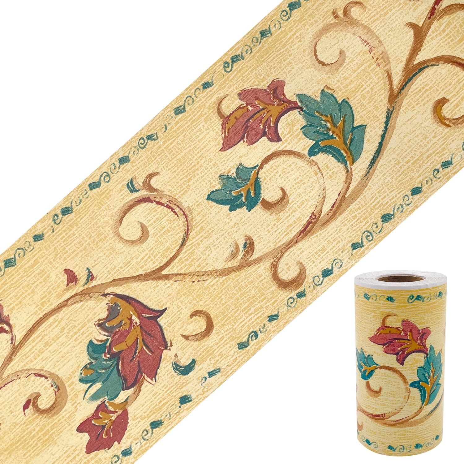 32.8 Feet Wallpaper Border Roll Leaf Peel and Stick Wall Decor Paper Sheet Ba…