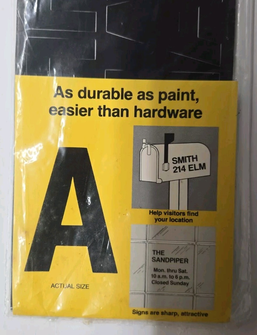 Avery 2" Black Self Adhesive Vinyl Letters and Numbers, 87 Characters