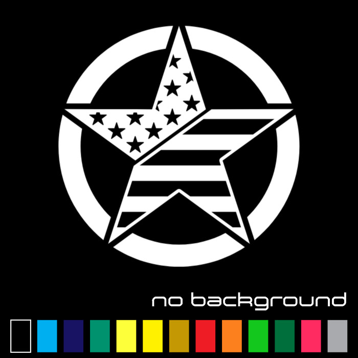 Army Star USA Flag Sticker Vinyl Decal for Jeep US Military Car Door Truck Hood