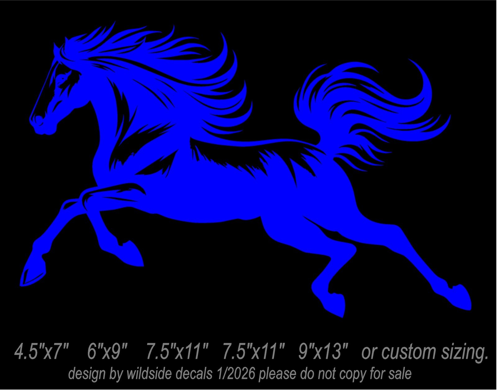 Running Stallion Horse Vinyl Decal car window horse trailer sticker
