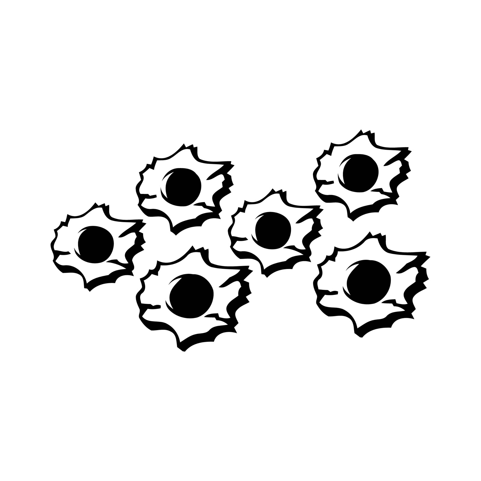 Bullet Holes 6 pack Made in USA Multiple Color Options & Sizes Avail Cars-6+yrs