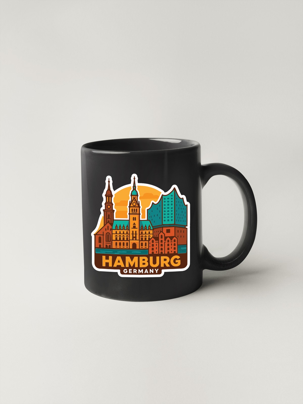 Hamburg Germany Sticker Decal Vinyl Die-Cut City Skyline Landmark Design